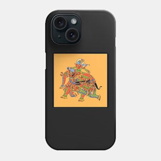 Copy of Phad painting, Indian folk art, watercolor painting Phone Case