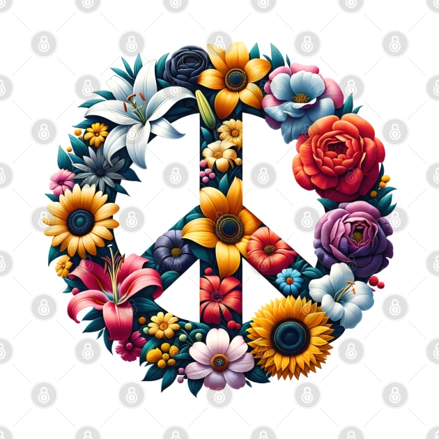 Peace Symbol with Flowers by MtWoodson