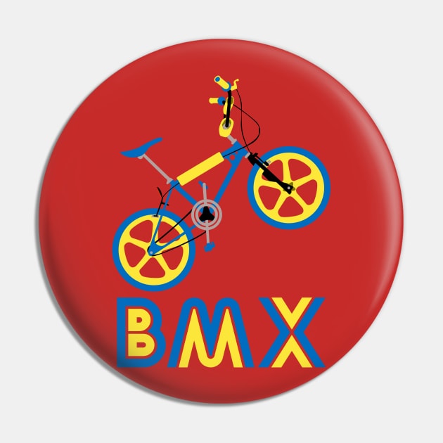 Blue & Yellow BMX Burner Pin by Paulychilds