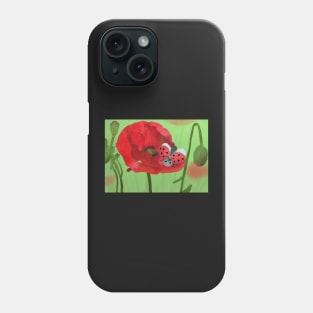 Mohn mit Käfer Phone Case