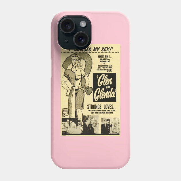 Classic Ed Wood Movie Poster - Glen or Glenda Phone Case by Starbase79