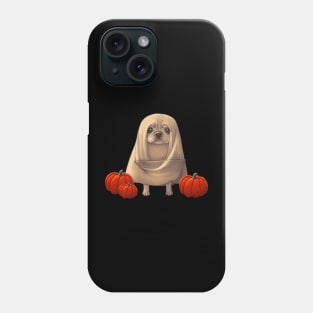 Spooky Halloween American Bulldog Puppy in Cheesecloth Funny Halloween Season Phone Case