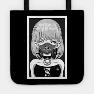 Anime girl, satanic pentagram otaku Tote