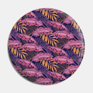 Pink Leopard Banana Leaves Pin