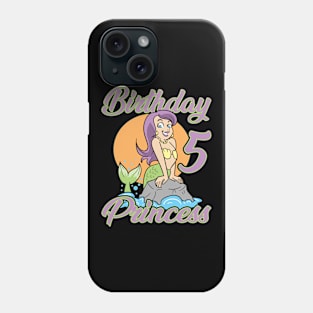 Fifth 5th Birthday Mermaid Princess Phone Case