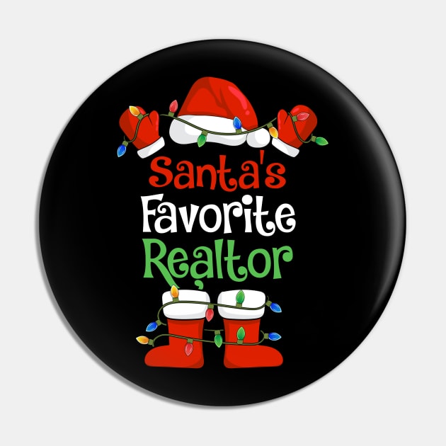 Santa's Favorite Realtor Funny Christmas Pajamas Pin by cloverbozic2259lda