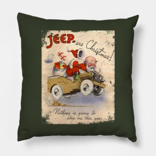 Christmas Poster retro Classic Vehicle WW2 Pillow