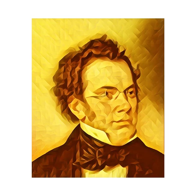 Franz Schubert Golden Portrait | Franz Schubert Artwork 8 by JustLit