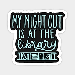 Night Out at the Library Sticker Magnet