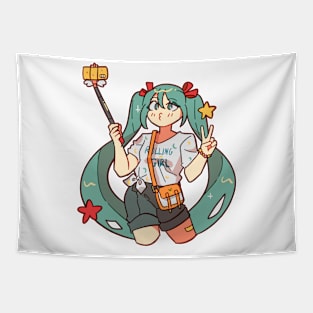 Chibi hatsune miku vocaloid Tapestry