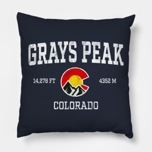 Grays Peak Colorado 14ers Vintage Athletic Mountains Pillow