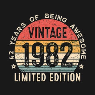 42nd Birthday Gift  | 1982 Vintage Funny 80s Retro Inspired Graphic T-Shirt