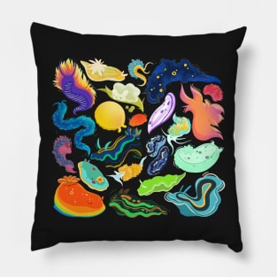 Nudibranch Sea Slugs Design Pillow