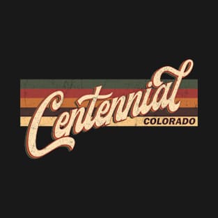 Centennial Colorado US State Map Vintage Retro 70s 80s style T-Shirt