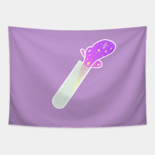 Spilling Space Test tube Tapestry by AlphaCubix