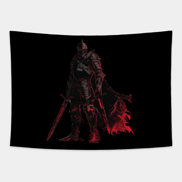 Dark Soul Knight of the Abyss Tapestry by Insect Exoskeleton