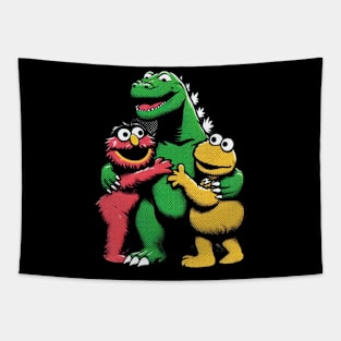 Muppets & Godzilla Tapestry