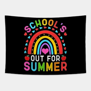 School'S Out For Summer Teacher Student Vacation Rainbow Tapestry