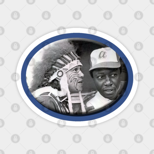 Atlanta Braves - Chief Nocahoma & Hank Aaron Magnet by RetroZest