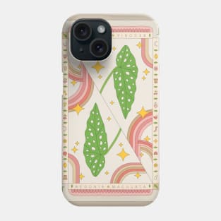 Begonia Maculata Polka Dot Plant Illustration with Playing Card Design for Plant Mom Plant Daddy Phone Case