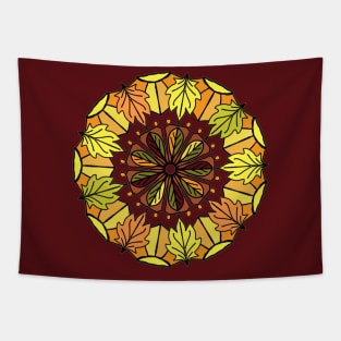 Autumn Leaves Brightly Circle Tapestry
