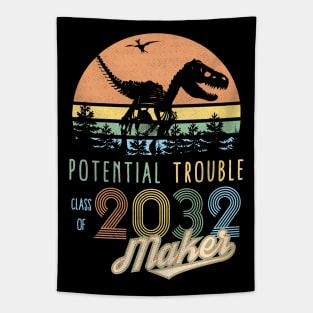 Class of 2032 Vintage Dinosaur Potential Trouble Maker Tapestry