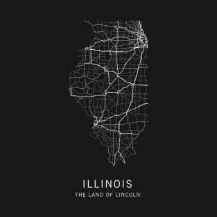 Illinois State Road Map T-Shirt