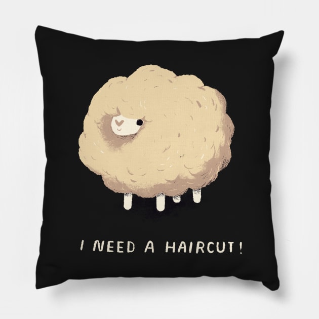 i need a haircut! overgrown sheep Pillow by Louisros