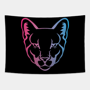 Colorful Cougar Tapestry