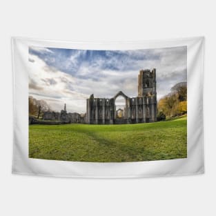 Fountains Abbey North Yorkshire art. English countryside Tapestry