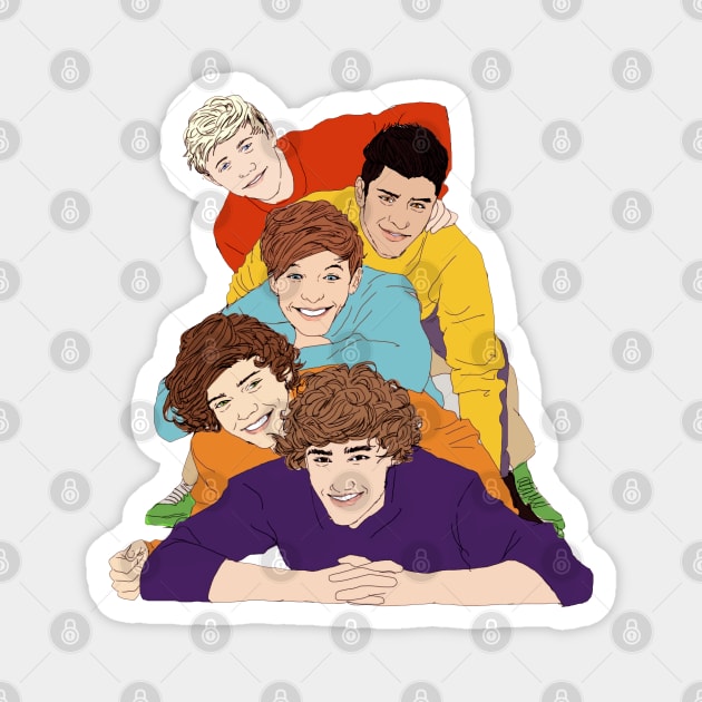 one direction lineart friedship Magnet by PIRAKUNENG