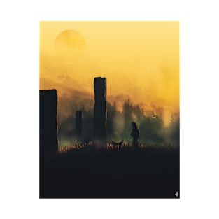 Through the Ruins -  Illustration Wall Art T-Shirt