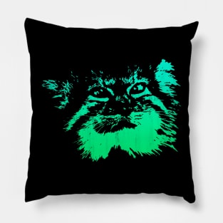 Pallas Cat - Green Pillow