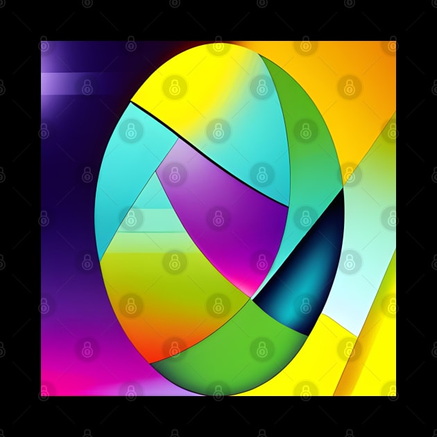 Colorful Abstract Easter Egg (MD23ETR011) by Maikell Designs