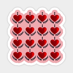 I Love New York Wallart Pattern Magnet