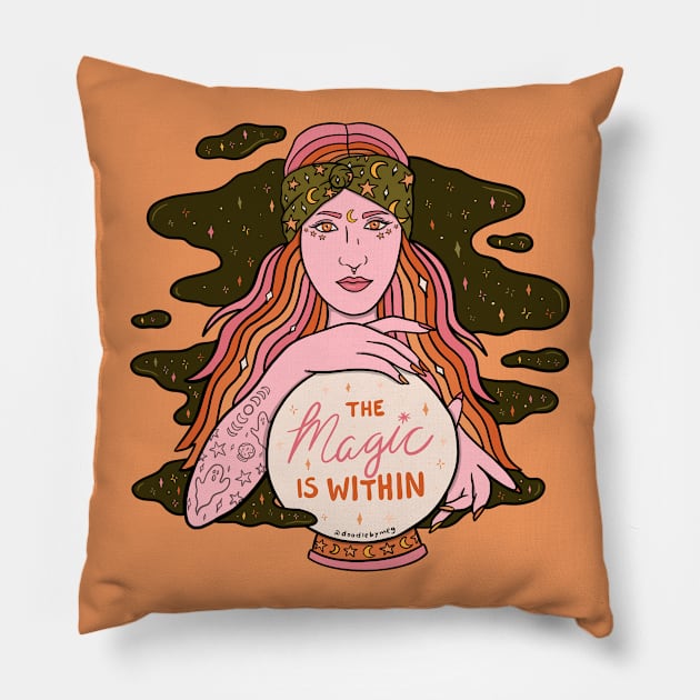 Magic Is Within Pillow by Doodle by Meg