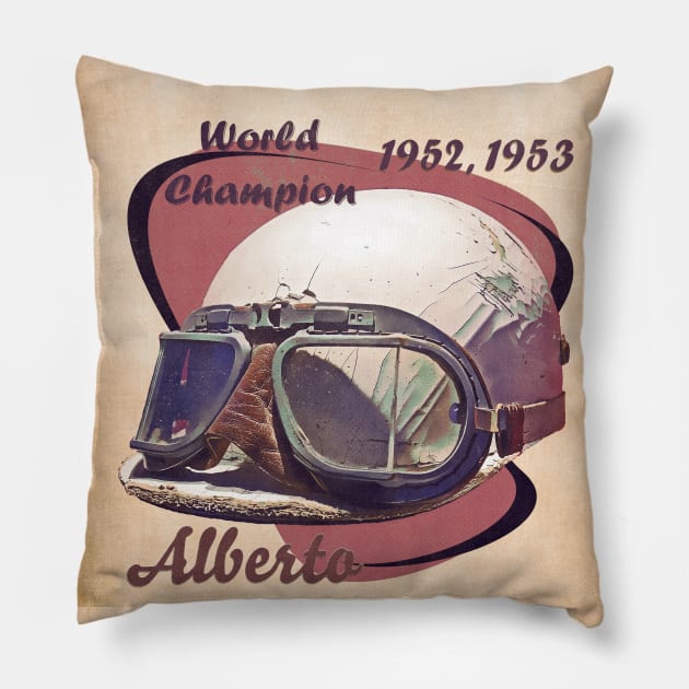 1952 Alberto Ascari Pillow by Popcult Posters