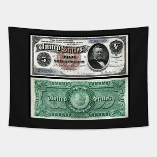 1886 $5 Dollar Silver Certificate Tapestry