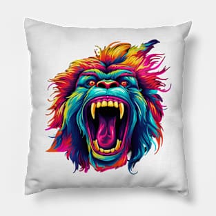 Neon Gorilla Head Pillow