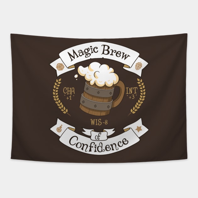 Beer - magic brew of confidence Tapestry by Queenmob