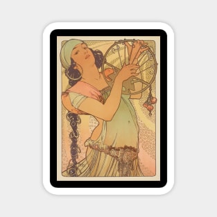 A Woman Making Music Vintage Design Magnet