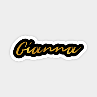 Gianna Name Hand Lettering in Faux Gold Letters Magnet