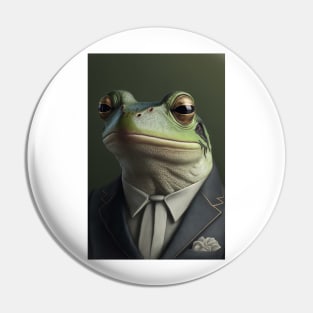 Frog In A Suit Pin