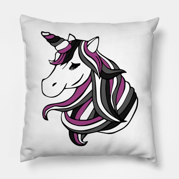 Asexual Flag Unicorn Pillow by MarcyRangel