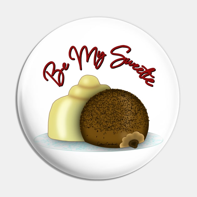 Be My Sweetie White Chocolate Valentine's Day Candy Pin by ButterflyInTheAttic