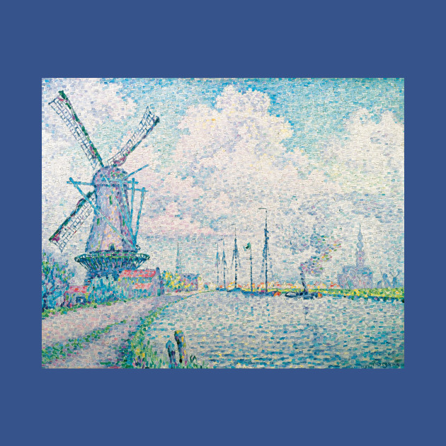 Discover Canal of Overschie by Paul Signac - Windmill - T-Shirt