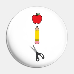 Teacher School Supplies Pin