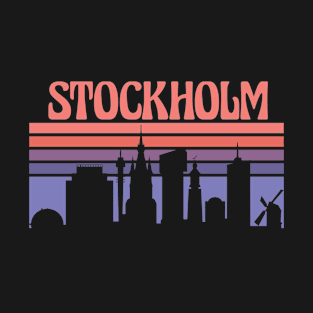 Stockholm City Skyline Sunset T-Shirt