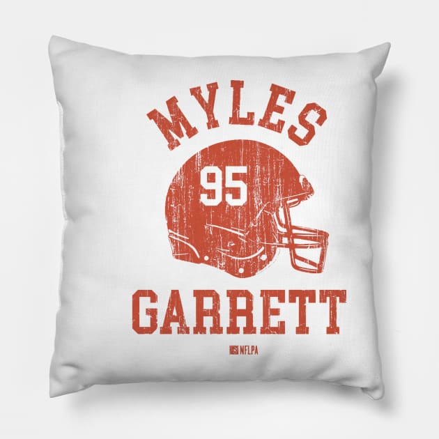 Myles Garrett Cleveland Helmet Font Pillow by TodosRigatSot