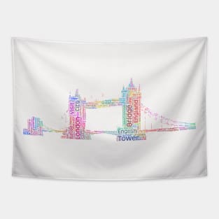 Tower Bridge Travel Text Word Cloud Tapestry